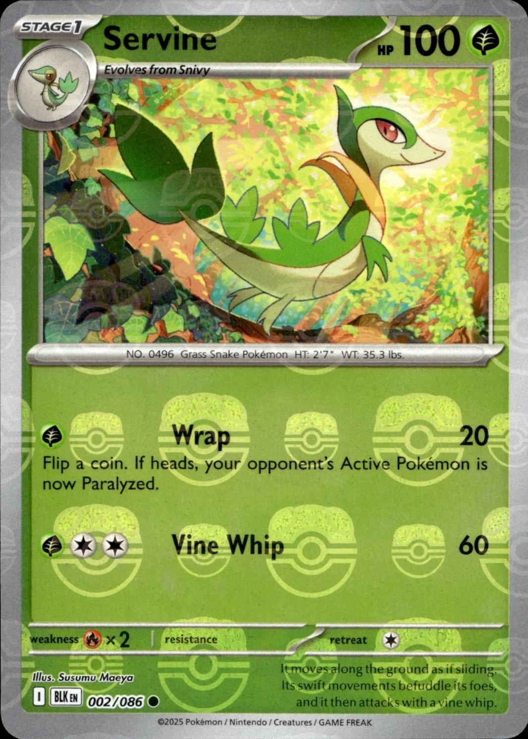 Black Bolt Servine [Master-Ball] Pokémon card